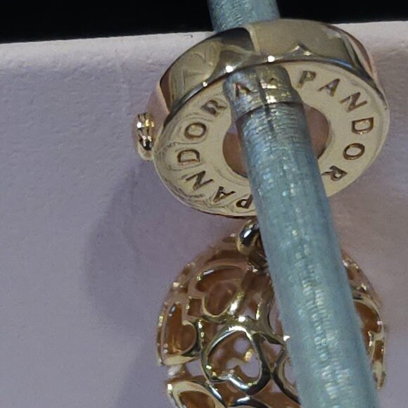 Authentic Pandora *Retired *Rose Harmonious Hearts Pendant Charm 787255 - Picture 4 of 12